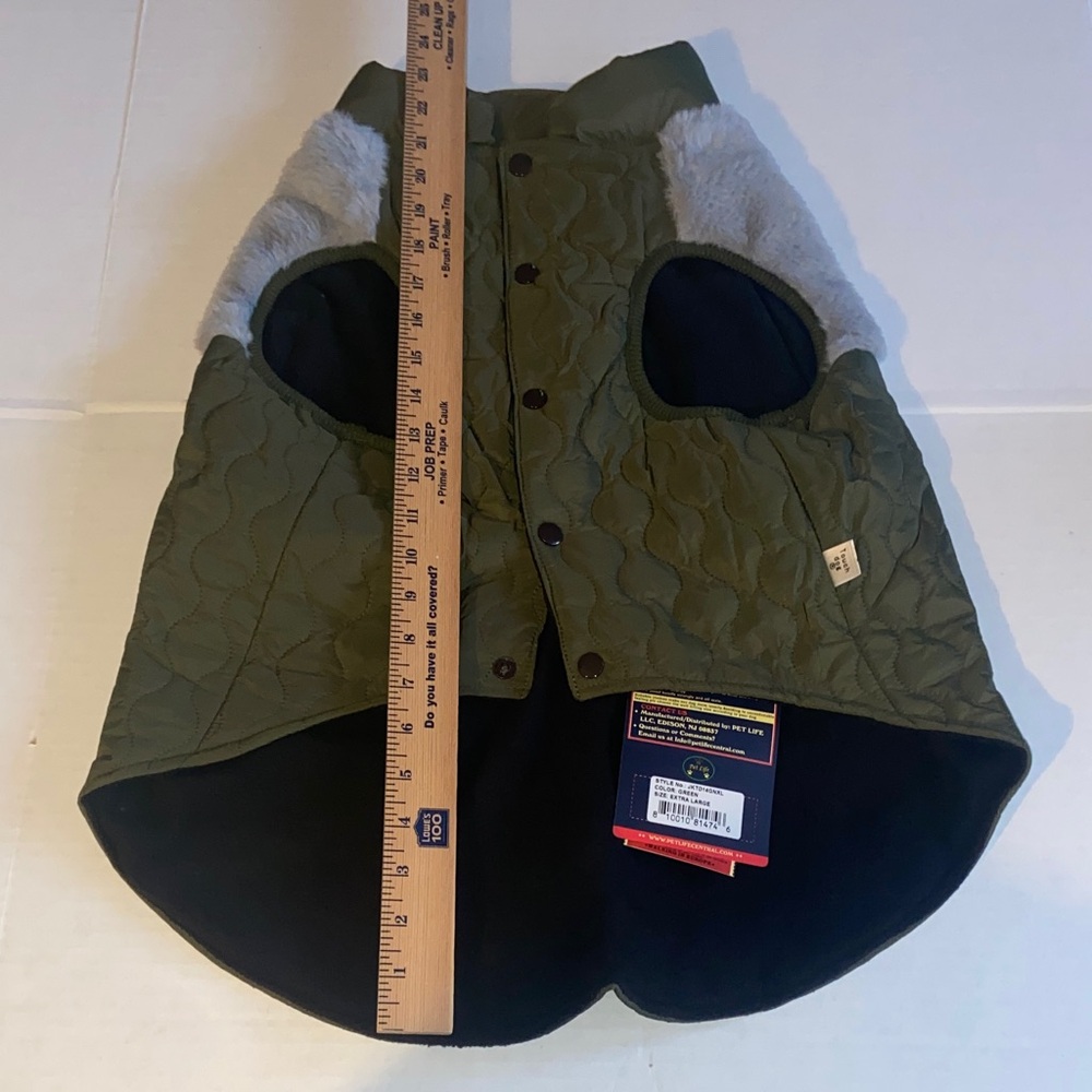 Touchdog XL Dog Jqcket Olive Green Quilted Jacket